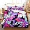 Colorful Cartoon Cats Bedding Set, Soft Duvet Cover, Bold Bed Cover & Home Decor, Fun Gift for Single/Double/Queen/King Size Beds