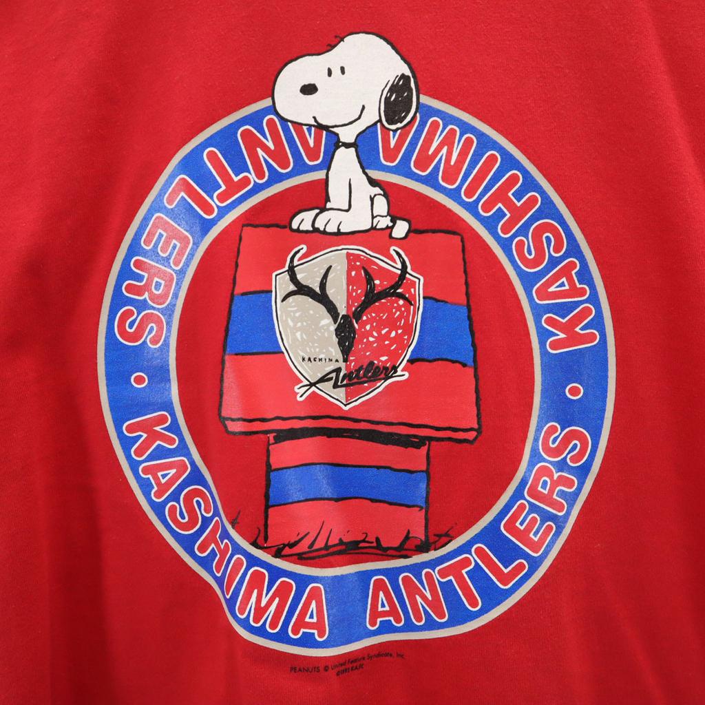 J.LEAGUE Short Sleeve T-shirt S Red PEANUTS Men's Used