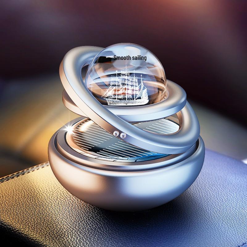 Interstellar Rotating Solar Car Air Freshener - Safe, Fragrant Ornament for Your Journey