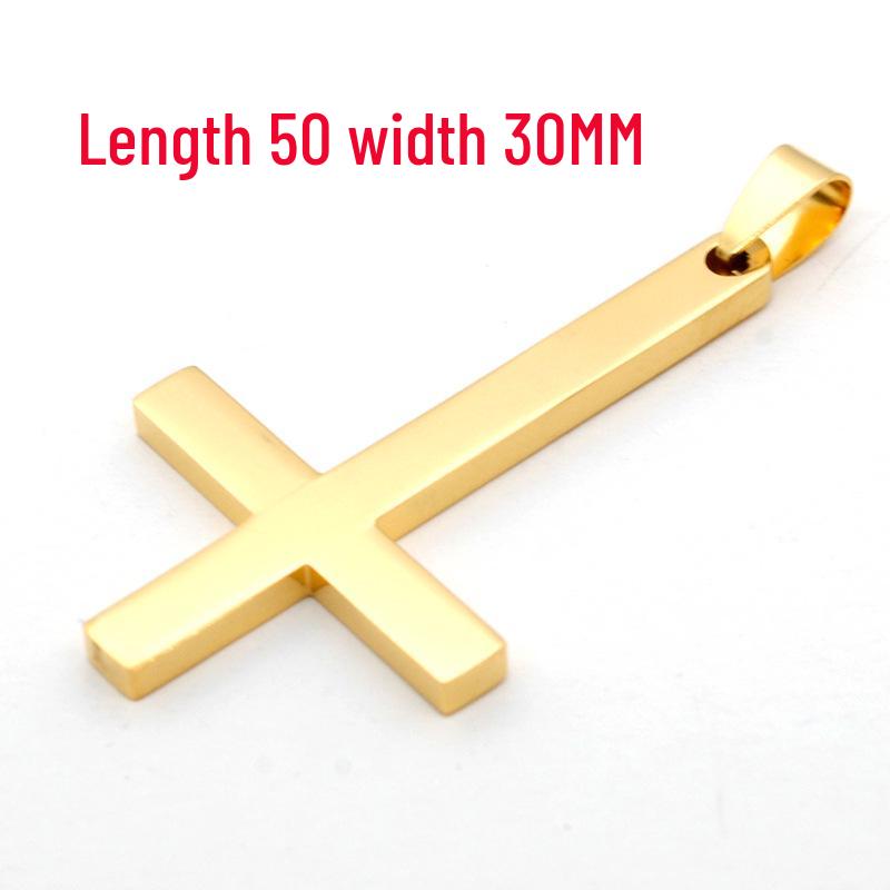 Gold Electroplated Stainless Steel Cross Necklace for Men and Women - Trendy European & American Fashion Accessory