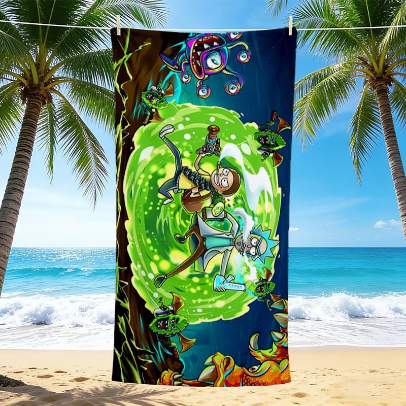 1Pc Space Adventure Friends Beach Towel Quick Dry Multiuse For Beach Pool Gym Yoga Home Travel Christmas Halloween Xmas Gift L1263