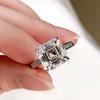 2026 New Simple Classic Women's Wedding Ring Luxury Low Profile Crystal Square Cubic Zirconia Engagement Eternal Zircon