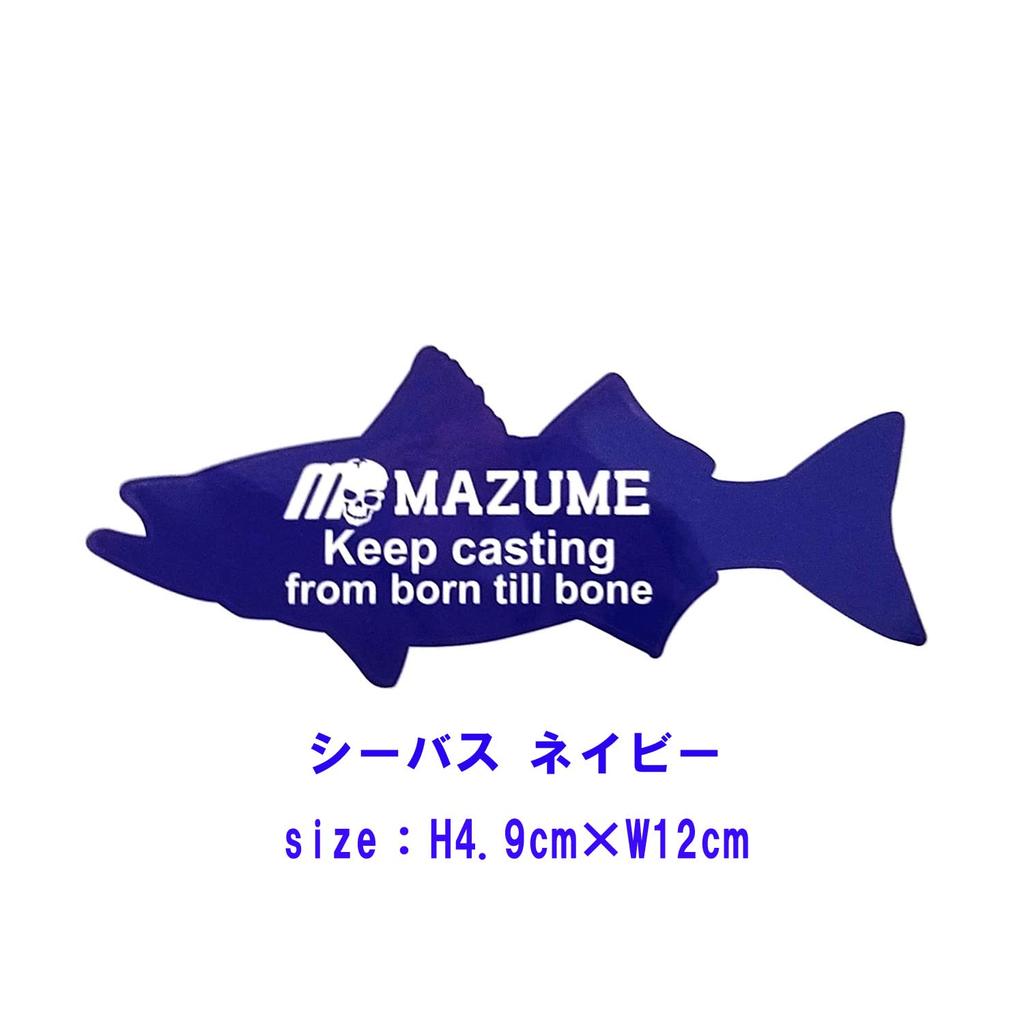 Mazume Sea Bass III Aufkleber MZAS-663-01, 12cm Breit, Set von 4