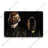 Daft Punk Vintage Poster Rock Music Metal Sign Retro Poster Metal Plaque Pub Bar Club Bedroom Decorative Plate Music Wall Decor