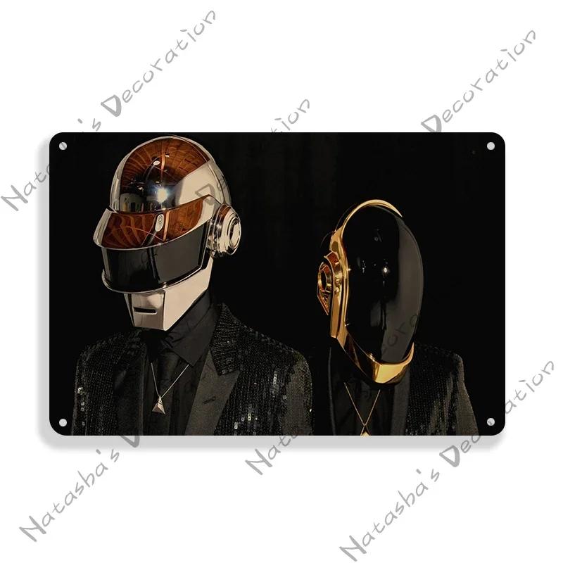 Daft Punk Vintage Poster Rock Music Metal Sign Retro Poster Metal Plaque Pub Bar Club Bedroom Decorative Plate Music Wall Decor