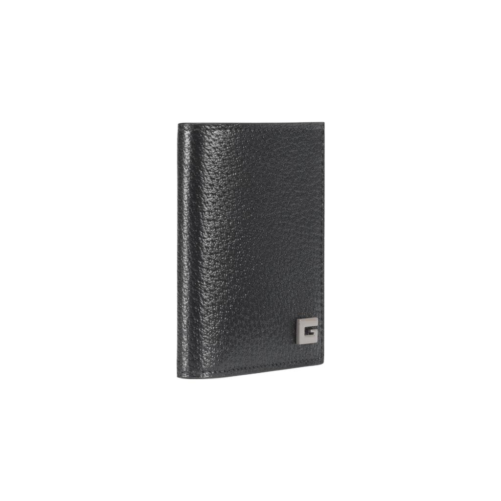 Gucci Letter Logo Flap Closure Leather Wallet Men wallet Black 739365-1AAJA-1193