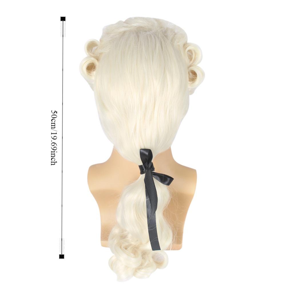 Deluxe Baroque Cosplay Curly Wig Halloween Men Costume Wigs Lawyer Judge Wig Christmas Carnival