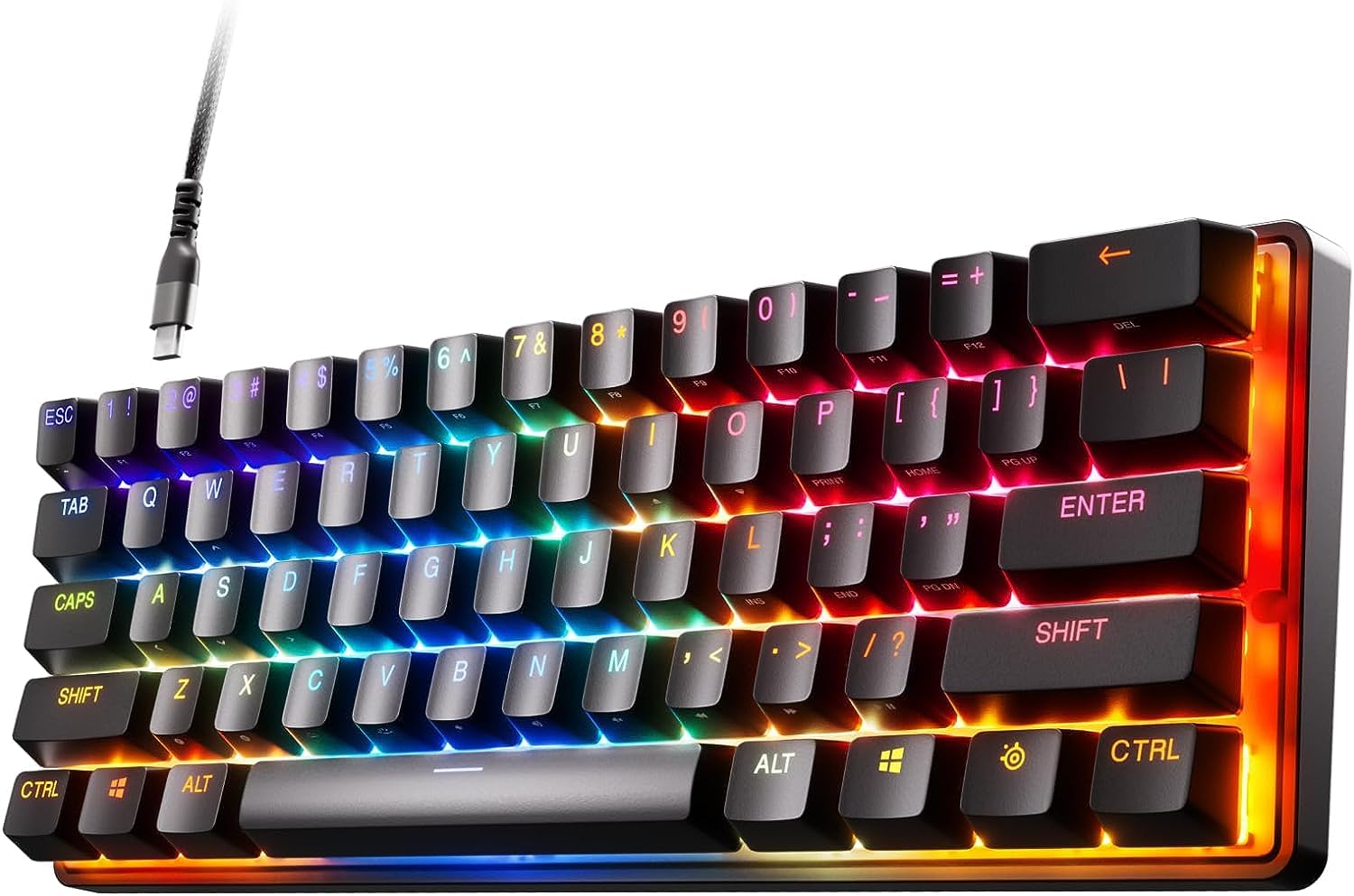 

SteelSeries Gaming Keyboard Mini Size Apex Pro Mini US Wired English Layout OmniPoint Switch Action Key 64820 Black 2-in-1 [Елемент] чорний