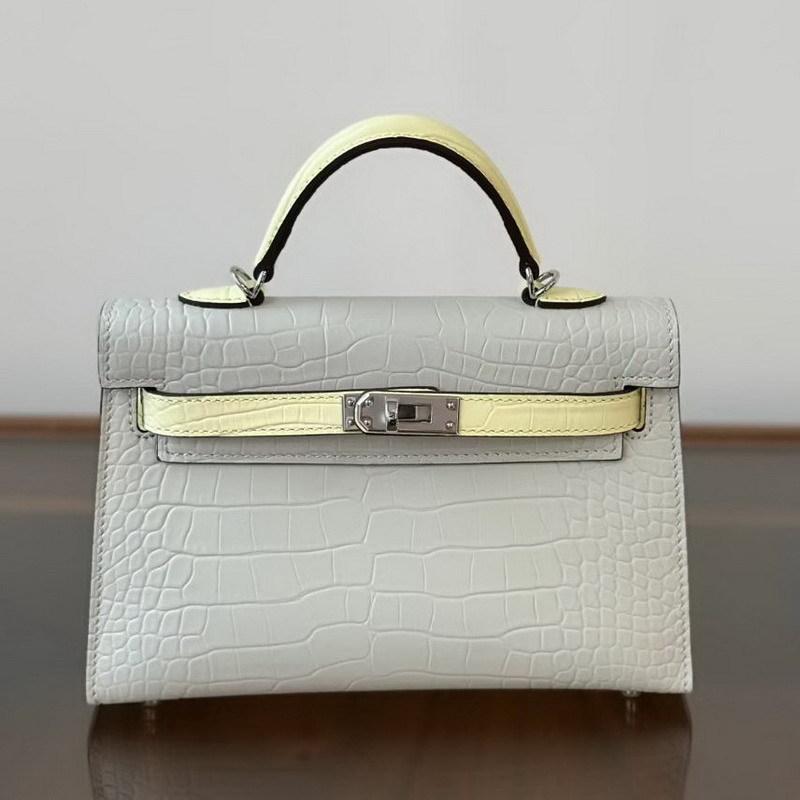 New Leather Handbag Bag, High-gloss Crocodile Pattern Second-generation Hand Carry Mini Shoulder Women's Bag