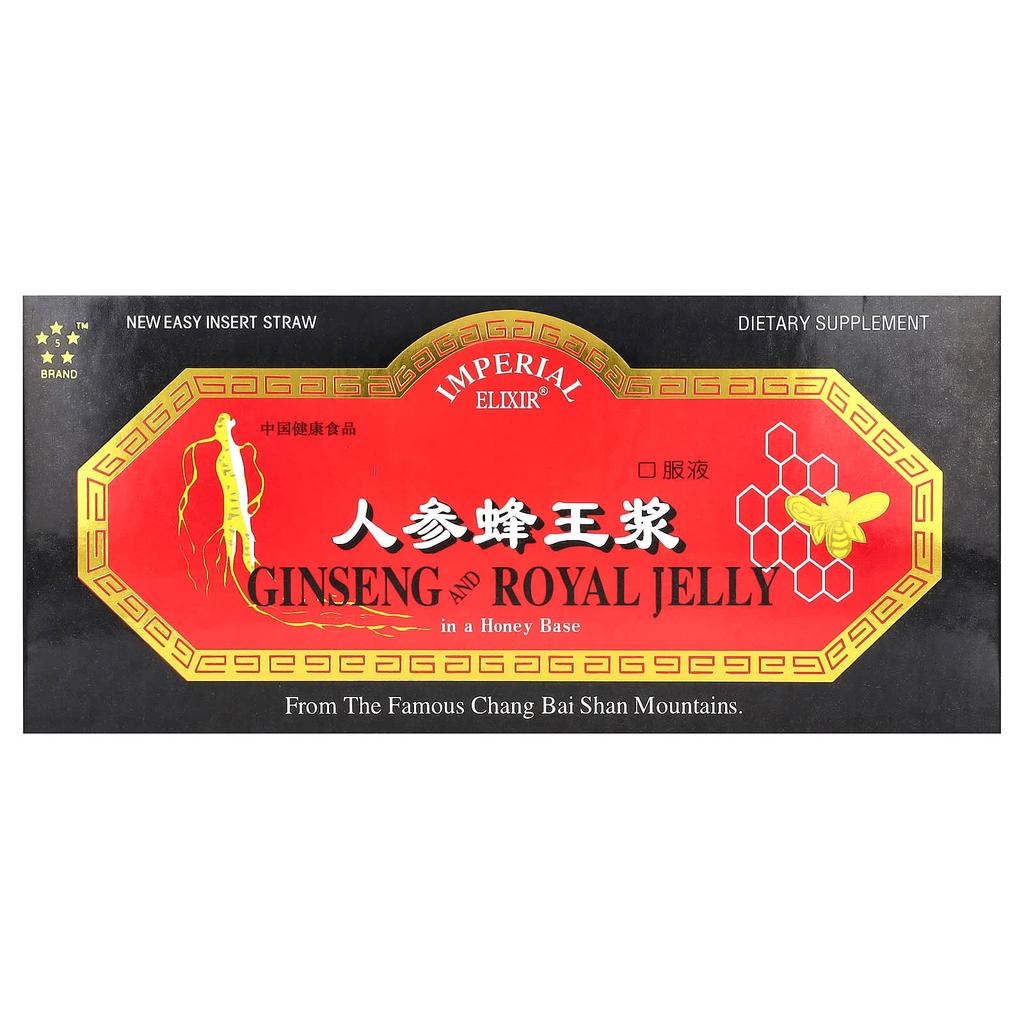 Imperial Elixir, Ginseng and Royal Jelly, 10 Bottles, 0.34 fl oz (10 ml) Each
