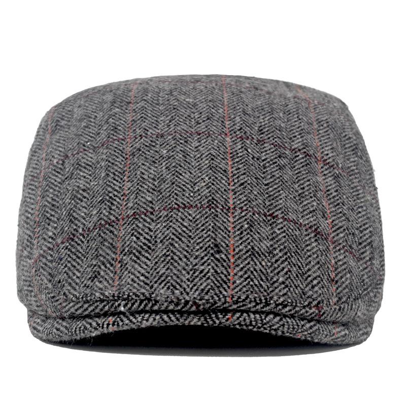 Autumn Winter Beret Men's Warm Cap British Style Forward Cap Herringbone Colorful Newsboy Cap Driver Ivy Hat