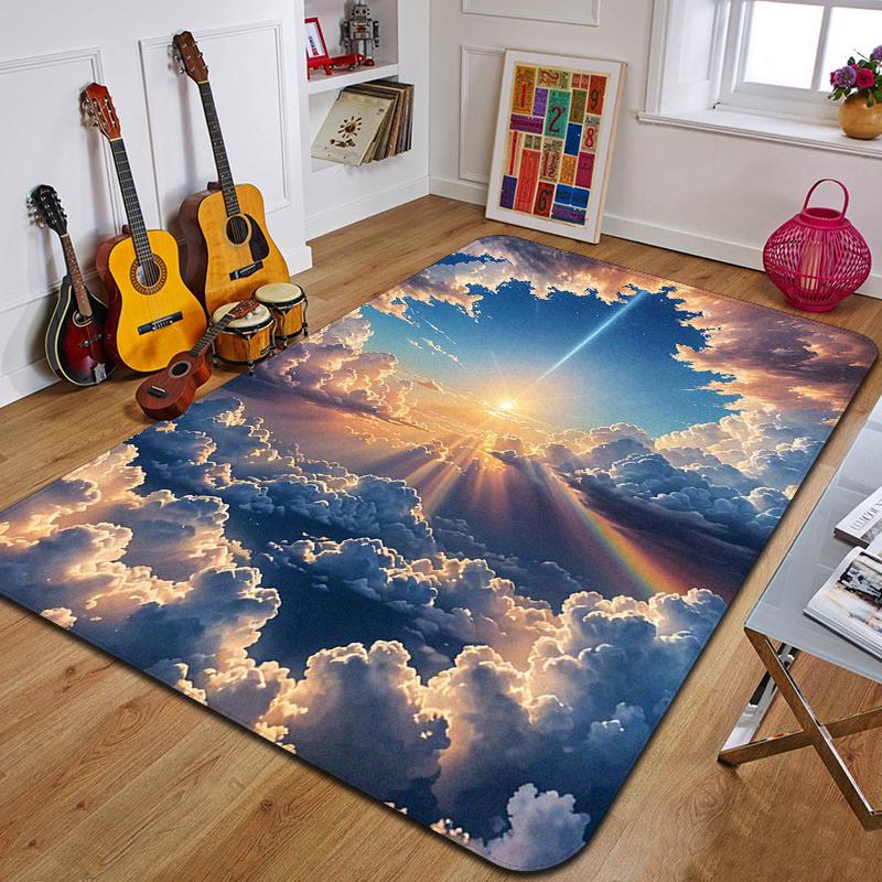 C-Mraky Tištěný Koberec Módní Podložka na Jógu Protiskluzový Koberec Dekorace Ložnice Venkovní Koberec Ložnice Narozeninový Dárek