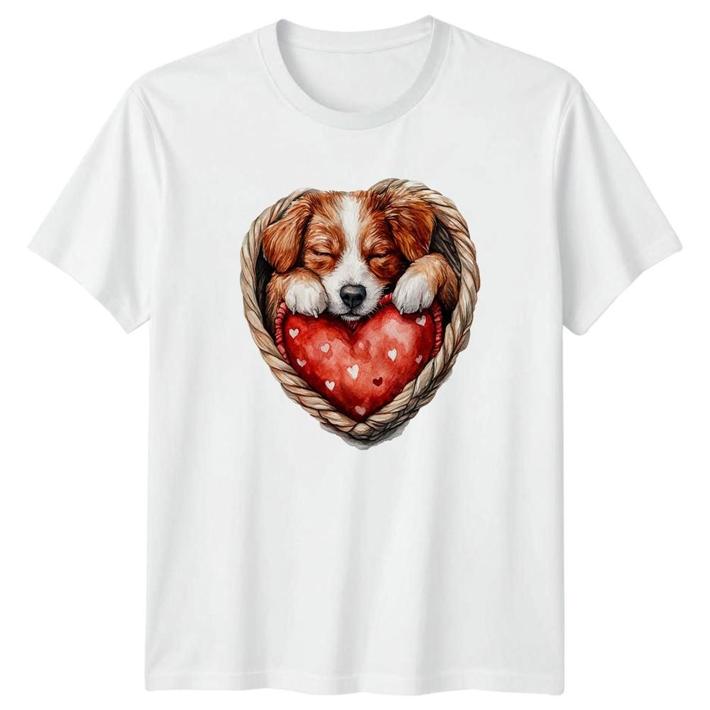 Puppy With Heart Valentines Day Dogs Unisexs TShirt Unisexs Tee Graphic Unisex S