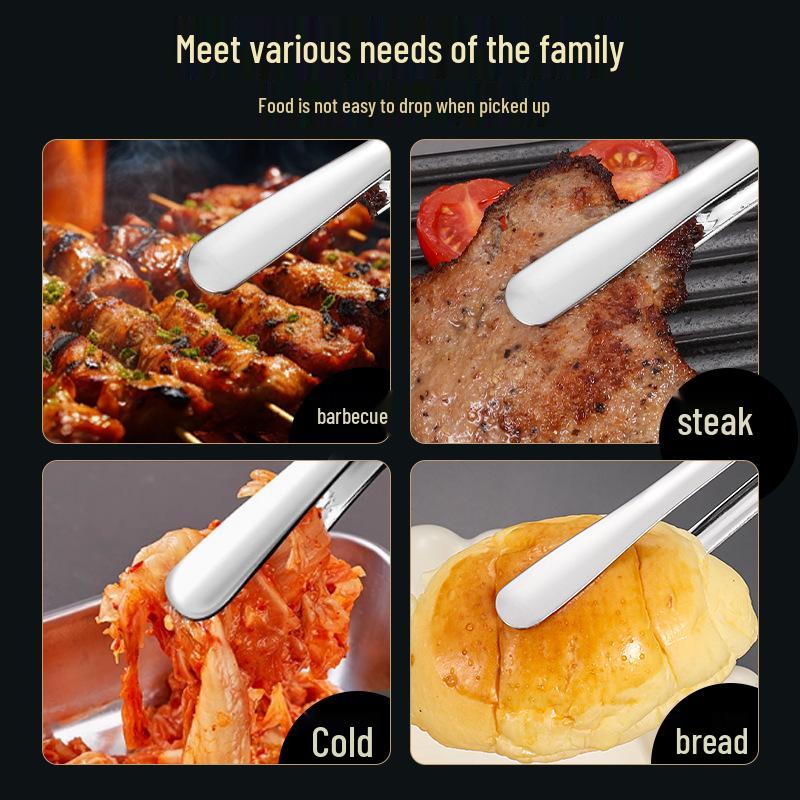 316 Stainless Steel Korean BBQ and Kitchen Tongs