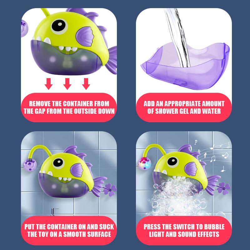 Baby Bath Soothing Toy, Bathroom Bubble Machine, Children's Fish Tank Water Play, Electric Early Education Bubble Blower