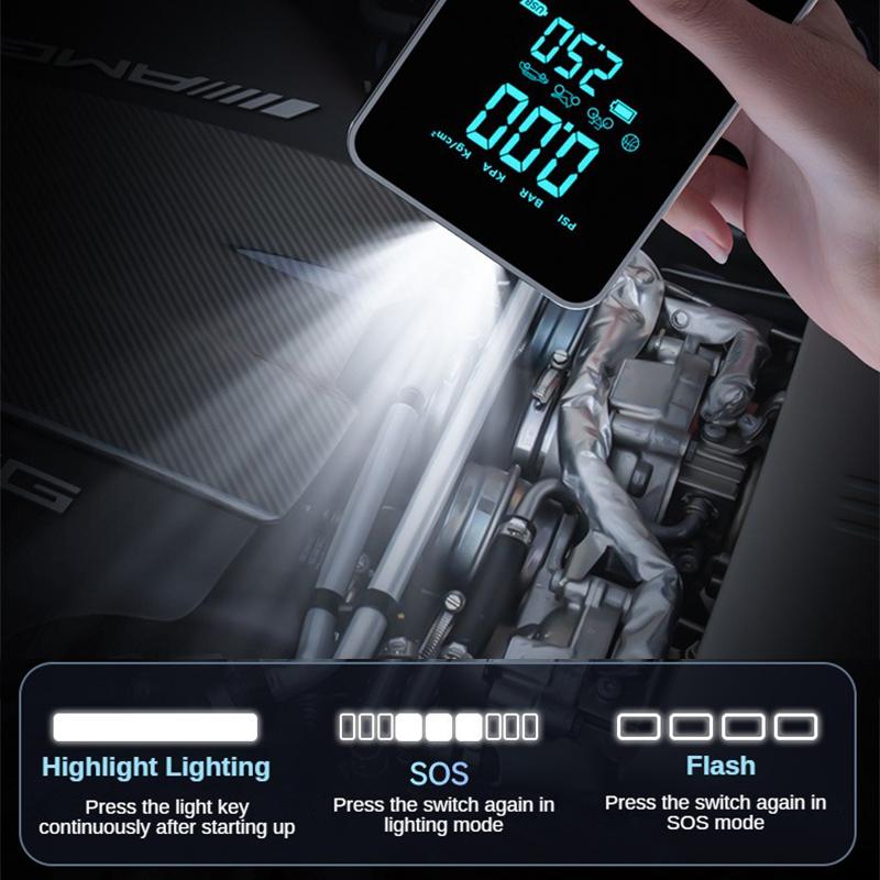Car Jump Starter with Air Compressor 4 in 1 Portable Flashlight Starting Device Power Bank Battery Automotive Booster start