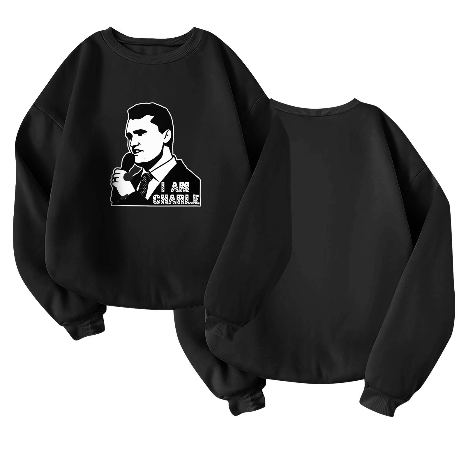 

Унисекс Модный Повседневный Топ с Длинным Рукавом и Принтом, Круглый Вырез L