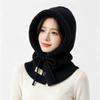 Solid Color Knitted Hooded Cap Wool Blend Earflap Hat Simple Winter Cap  Outdoor
