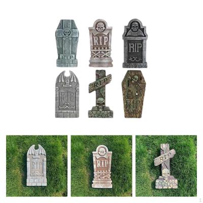 17”Halloween Foam Graveyard Tombstones 6x Different Styles