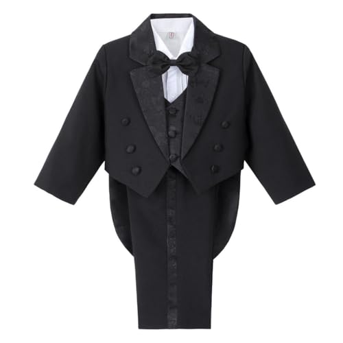 

Dressy Daisy Baby Boys Classic Fit Tuxedo Suit, 5-Piece Set, Formal Wear with Vest, Wedding Outfit, Sizes 18-24 Months, Black