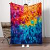 1pc Colorful Mosaic Pattern Print Blanket, Flannel Blanket, Soft Warm Throw Blanket Multi-purpose Blanket For Couch Sofa Bed Off