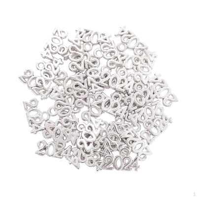 100 Pack Year Number Bracelets Necklace Holder Pendants Antique Jewelry