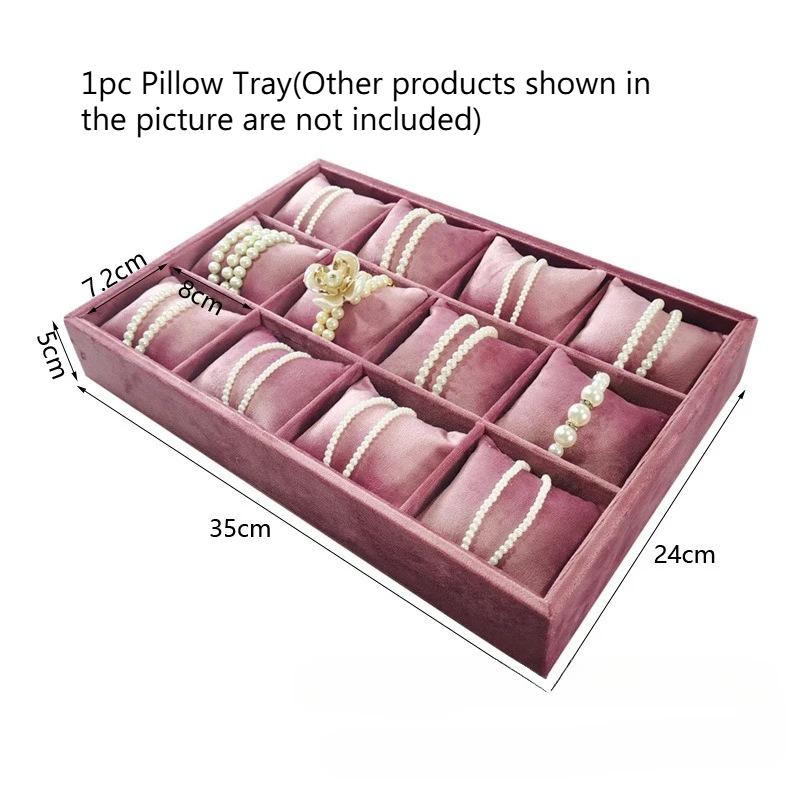 Jewelry Rack Display All Pink Velvet Cloth Window Necklace Ring Jewelry Display Props High-End Display Props