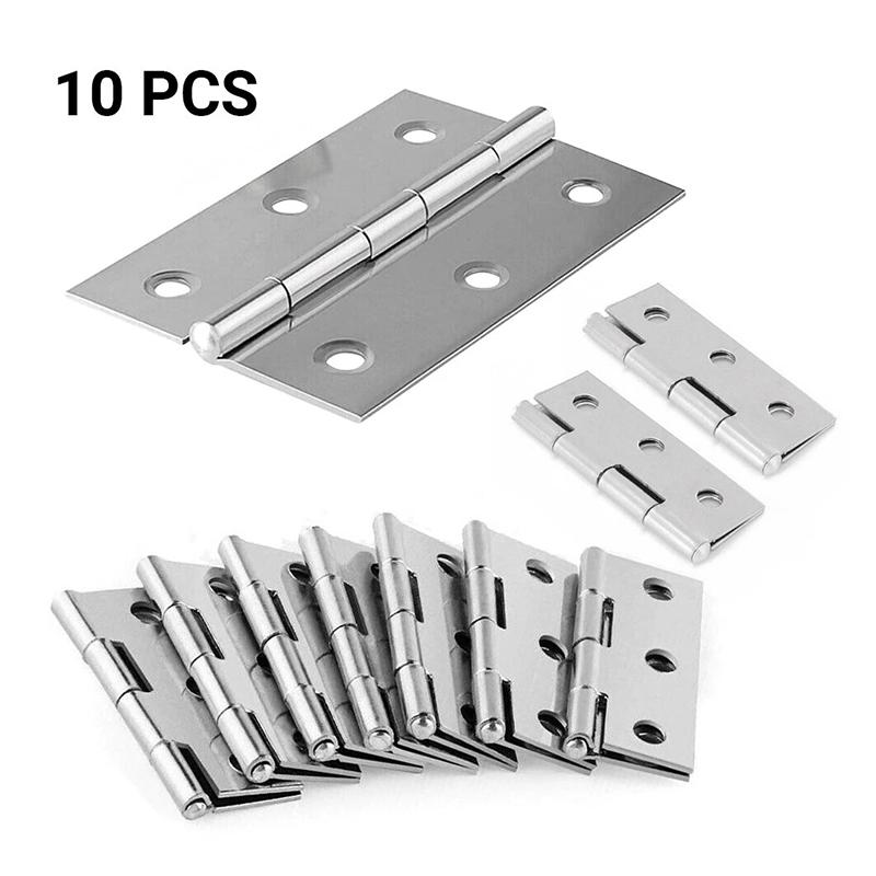 5/10PCS 2 Inch Stainless Steel Door Hinges Cabinet Doors Windows Wooden Box Flat Hinge Home Furniture Hardware Accessories