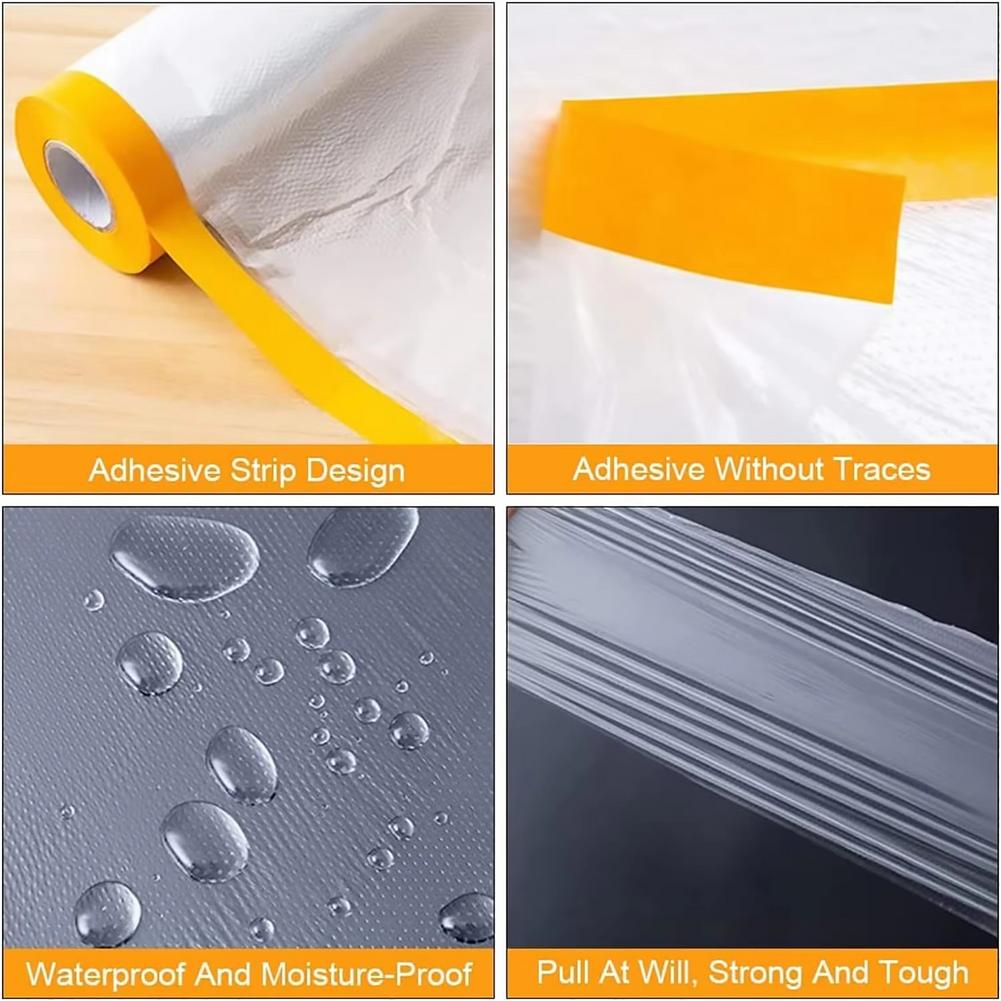 20M Furniture Dustproof Protection Film Car Beauty Repair Masking Film Self-Adhesive Plastic Masking Film Decor Wall Paint Cover