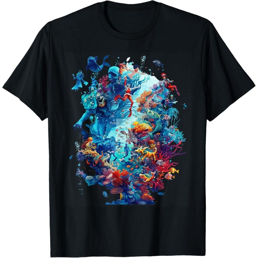 Intricate Underwater Fantasy World T-Shirt XXXXXL чёрный