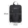 2 Pieces Car Back Seat Protector Organizer Kicking Mat with Adjustable Straps Black Waterproof
