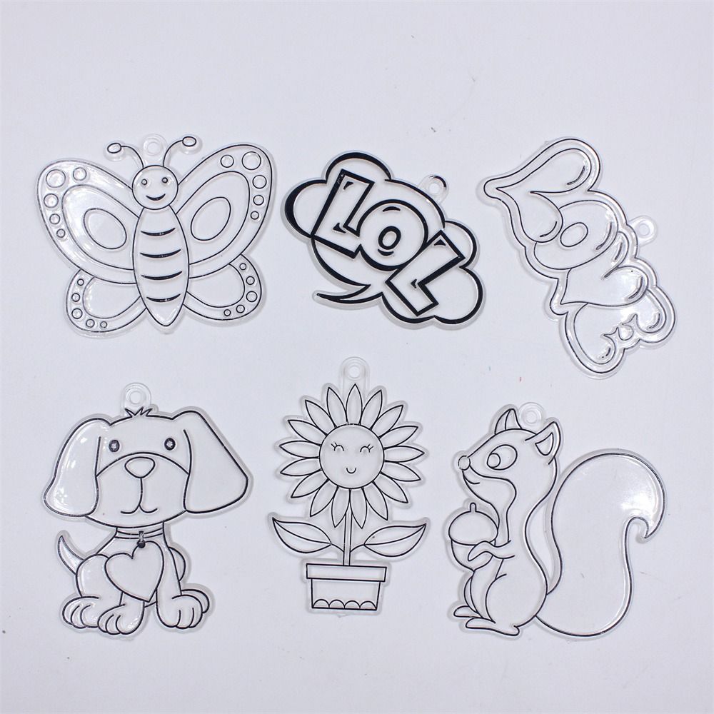 

Crafts Animals Suncatchers Craft Filing Drawing Board Window Painting Toys Sun Catcher Hanger 6pcs butterfly