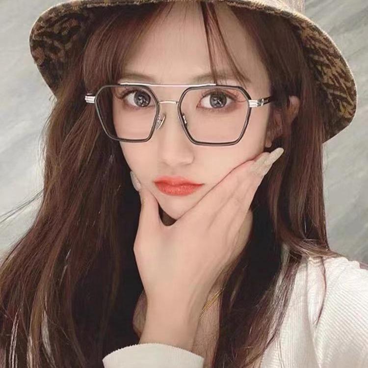 Fashion Retro Photochromic Glasses Frame, Anti-Blue Light, for Men & Women, Myopia & Flat Options