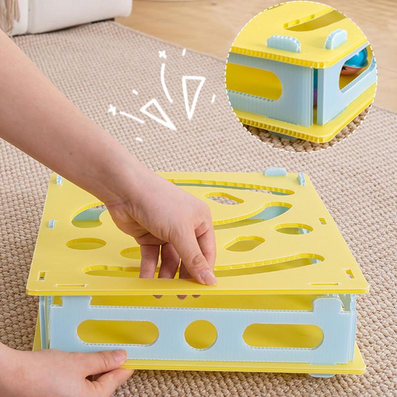 Cat Enrichment Toys Stimulating Cat Toys Kitten Puzzle Hole Digging Box Maze Games With Bell Balls Kitten Accessories For Mental