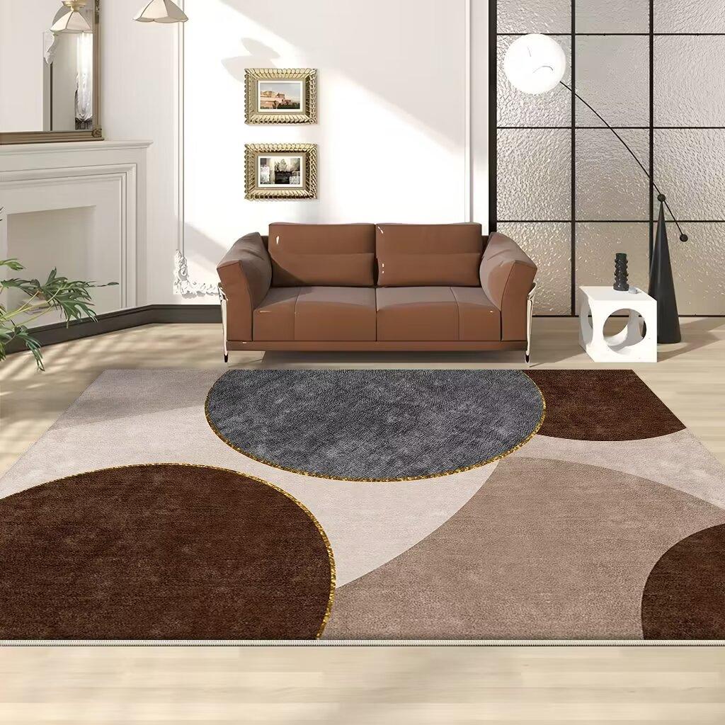 Nordic Geometric Carpets for Living Room Soft Flannel Sofa Side Rugs Large Area Decoration Home Floor Mats Brown Bedroom Carpet