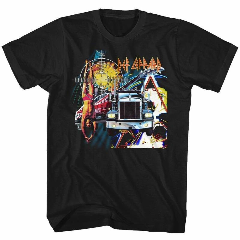 

Def Leppard Jumble Black Adult TShirt Summer Unisexs and Womens Loose and Breathable Tshirt Top S