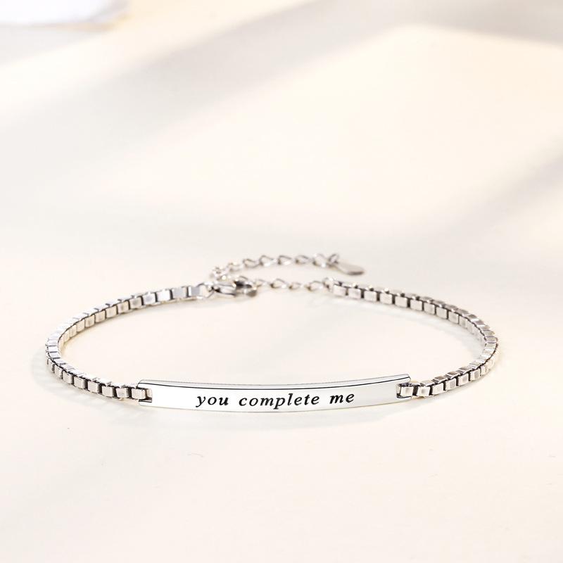 New You Let Me Complete Couple Bracelet Ins Trend Men's and Women's Long-distance Love Memorial Gift Bracelet