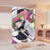 Anime M-Mitsuri-Kanroji  Waterproof Fabric Shower Curtain Bathroom Decoration Curtain Home Hawaiian Style Shower Curtain