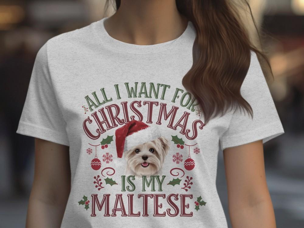 

Xmas T Shirt Christmas TShirt Maltese Dog Lover Xmas Tee Holiday Festive Top S