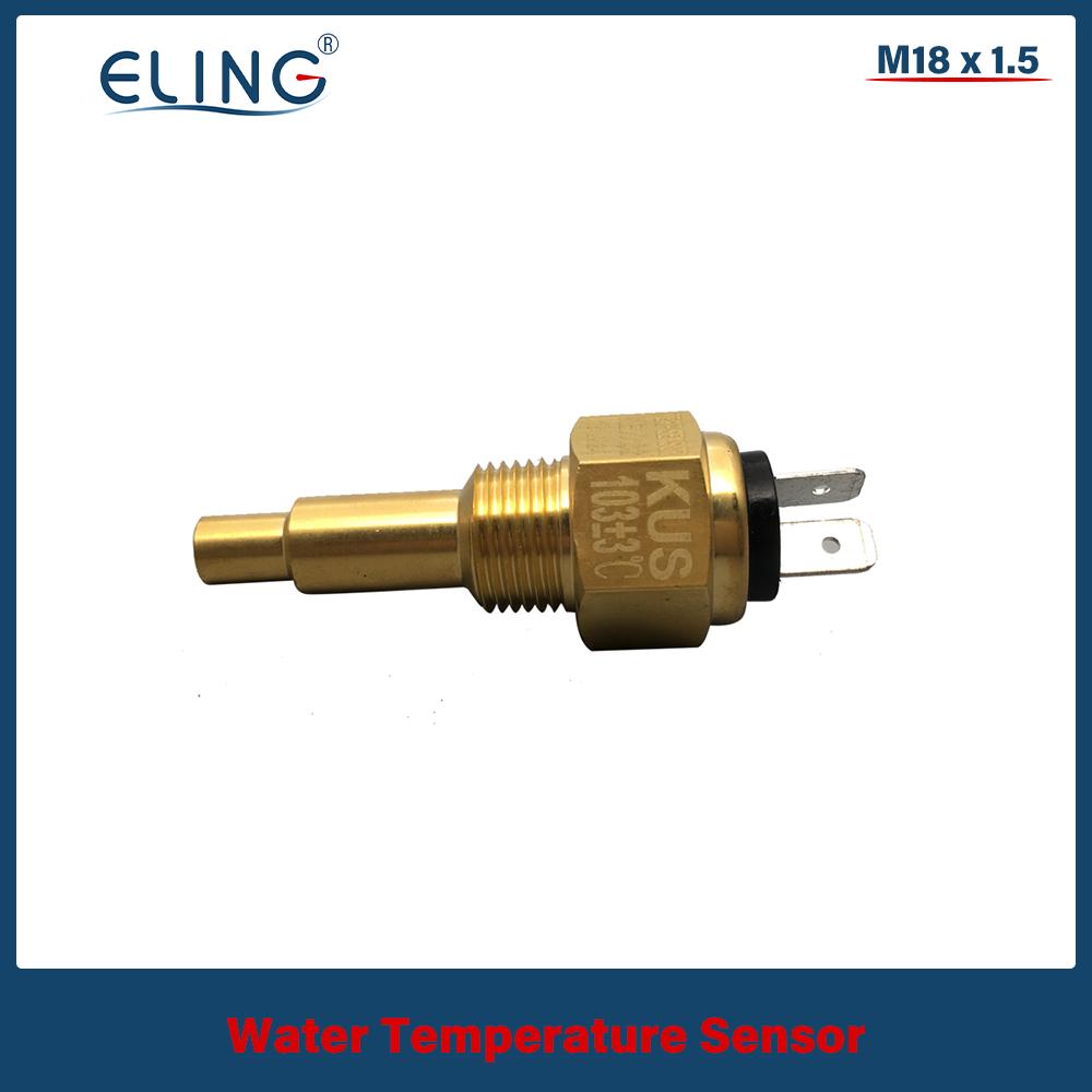 KUS Universal 52mm Water Temp Gauge 40-120℃ 25-120℃ 12V 24V for Auto Boat Red Yellow Light Temperature Sensor M10 M14 M16 M18