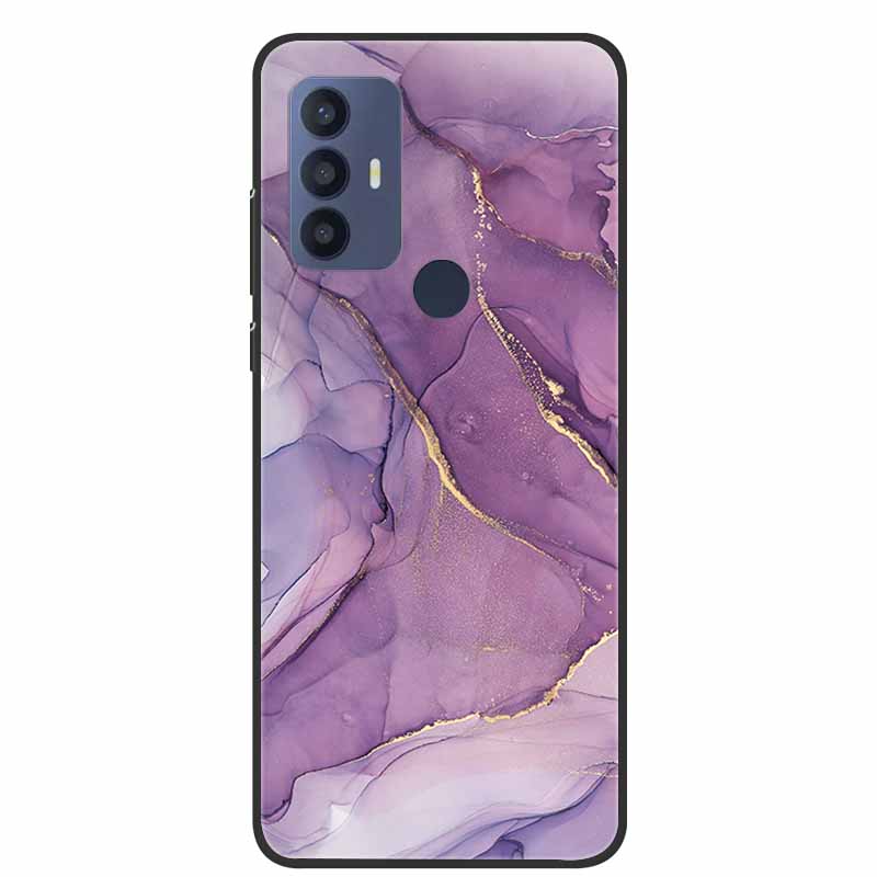 For TCL 30 SE Case Soft Silicone Marble TPU Black Cover for TCL 305 306 30SE 6.52'' Phone Back Cases for TCL30SE 6165H Coque New