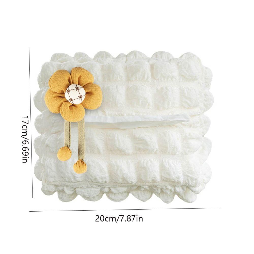 Hanging Type Flower Car Tissue Box Puff Grid Paper Organizer Storage Bag  Headrest Armrest