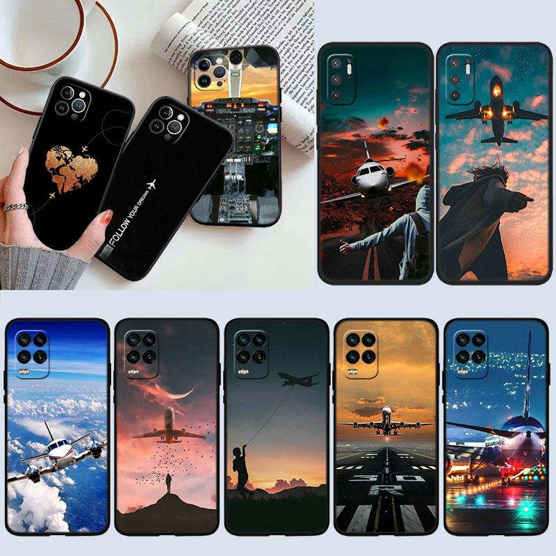 Airplane Aesthetic Art Case for Samsung A11 A12 A13 A15 A52S A53 A55 A56 A70 A71 A72 A73 F06 F16 F56 S10 Plus S10e