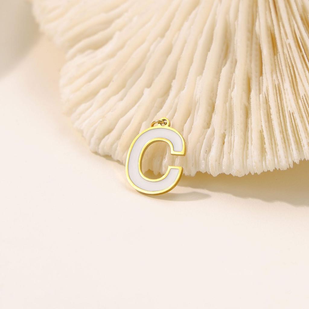 CARLIDANA Hot Sale New Style Hot Sale DIY Accessories Oil Drop Colorful Initial A -Z Letter Brand Stainless Steel Pendant Charms