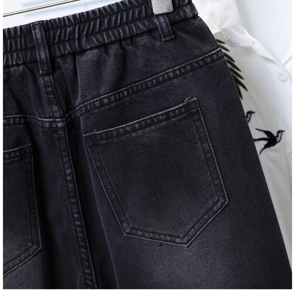 Dimanaf 2025 Nadměrná velikost Podzimní Dámské Džínové Kalhoty Denim Dámské Elastické Základní Černé S Vysokým Pasem Nadměrné Velikosti Módní Nové Kalhoty 5XL