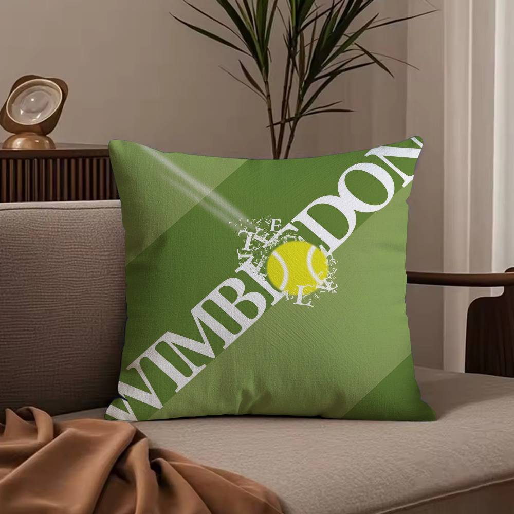 Hot W-Wimbledon ChampionshipS Pillow Case Anti-dustmite Pillowcase Invisible zipper silky short plush Sofa cushion cover