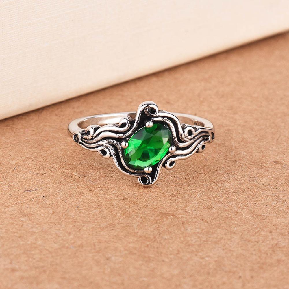 

Green Gemstone Engagement Ring for Women Elegant European American Jewelry no. 6 зелёный