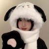 Puppy Ear Charming Winter Hat Scarf And Gloves Set For Women Comfortable And Versatile