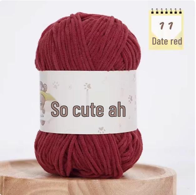 Süße matte Chenille-Wollkugel: Feines Eisstreifen-Garn für DIY-Häkelpuppen & Decken