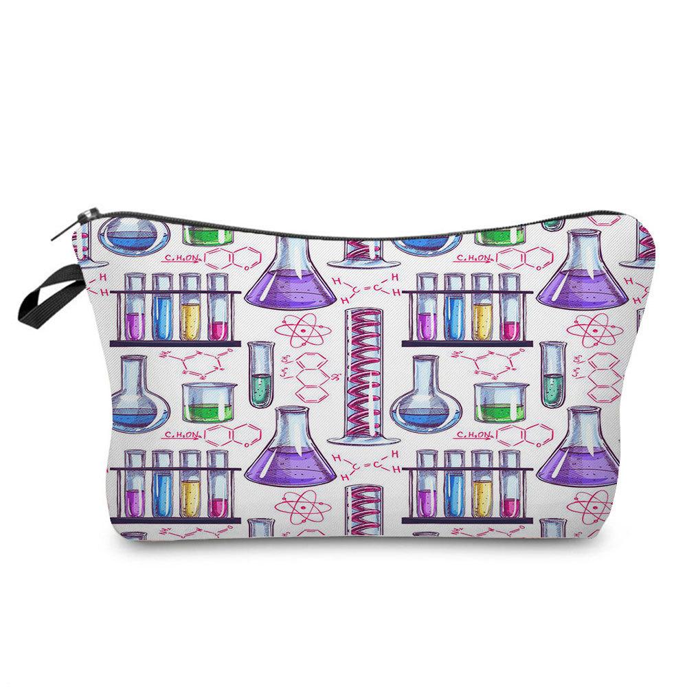 Women Chemical Physics Formulas Print Cosmetic Bag Toiletries Organize Travel Storage Case 6768